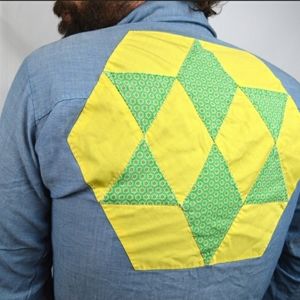 Vintage quilted Chambray Pearl Snap western shirt